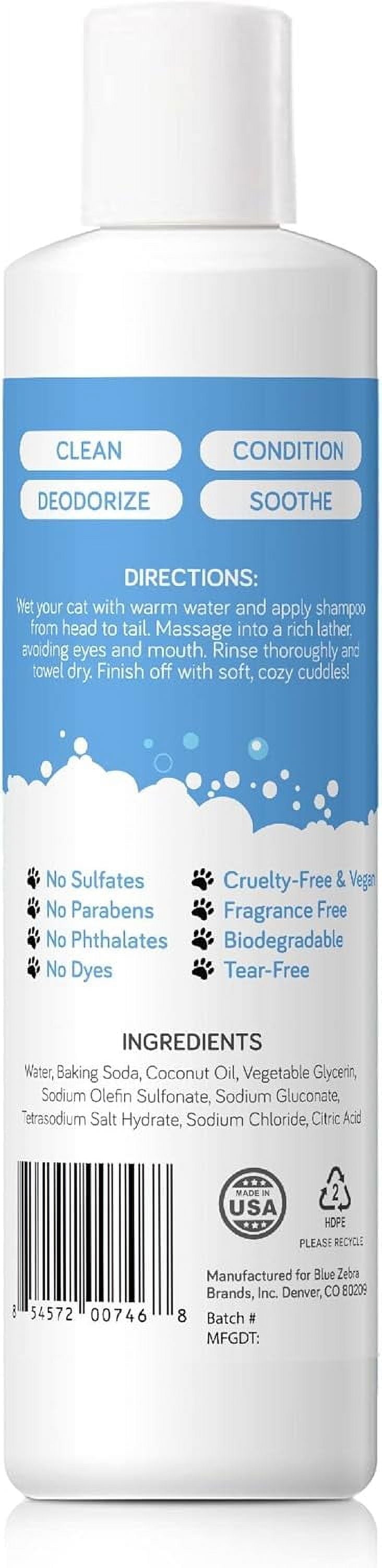 Hypoallergenic Cat Shampoo, Anti-Itch & Soothing Shampoo for Cats and Kittens, Natural & Fragrance-Free (9Oz)