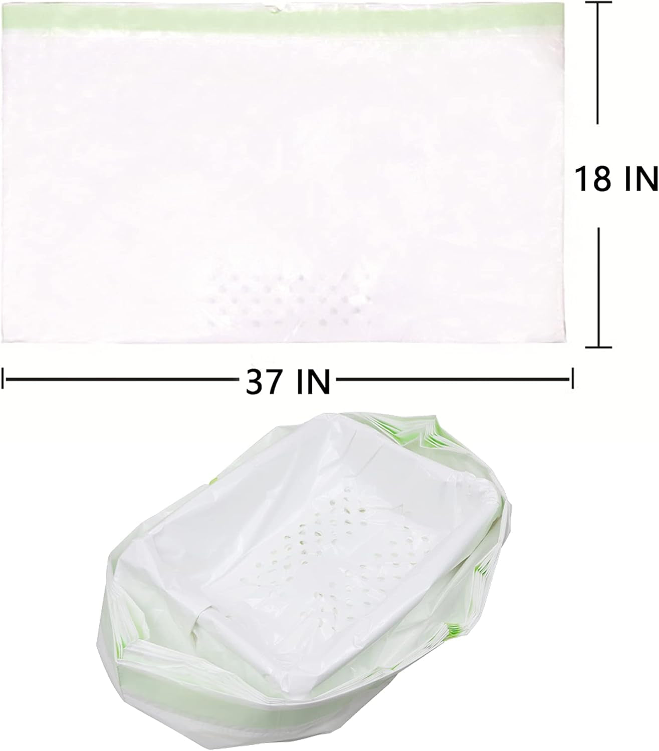 Sifting Cat Litter Box Liners, Litter Pan Disposable Bags 2 Mil Thickened Cat Litter Liners with Drawstring Weekly 7 Pack Litter Bags for Easy Cleaning (L (Pack of 28))