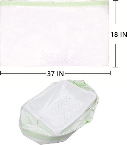 Sifting Cat Litter Box Liners, Litter Pan Disposable Bags 2 Mil Thickened Cat Litter Liners with Drawstring Weekly 7 Pack Litter Bags for Easy Cleaning (L (Pack of 28))