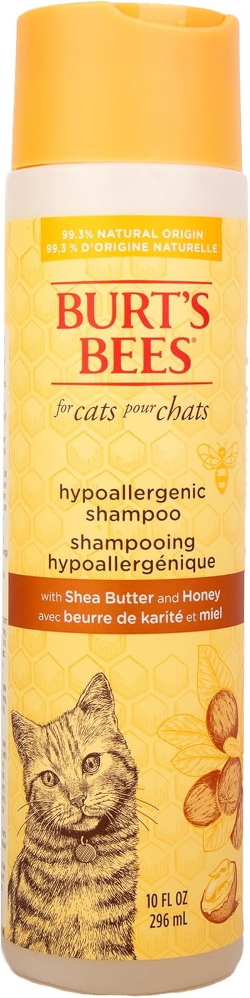 Hypoallergenic Cat Shampoo with Shea Butter and Honey, Gentle Kitten Shampoo for Indoor Cats with Dry or Sensitive Skin, Cat Bathing Supplies, 10 Fl Oz - 2 Pack