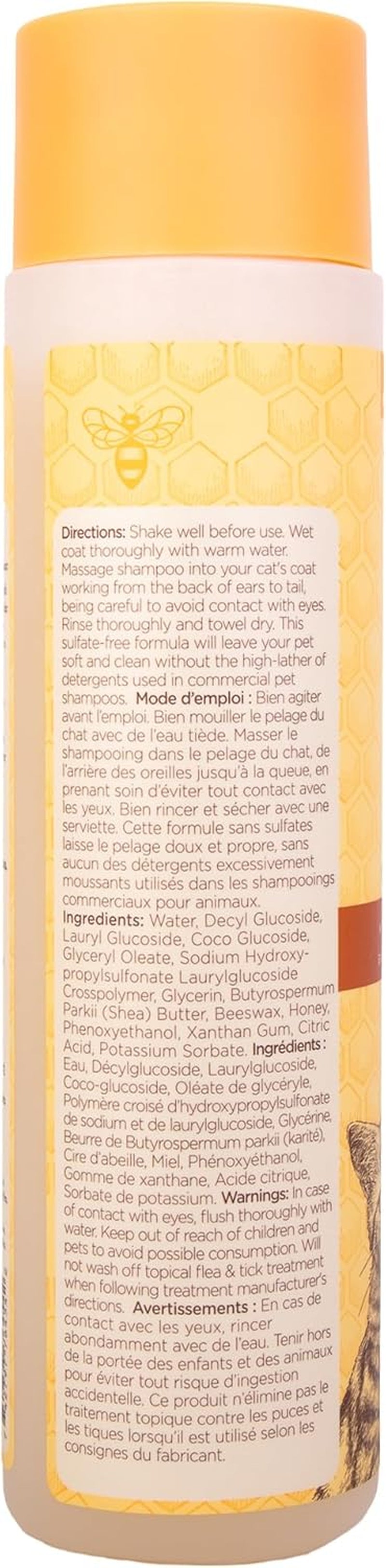Hypoallergenic Cat Shampoo with Shea Butter and Honey, Gentle Kitten Shampoo for Indoor Cats with Dry or Sensitive Skin, Cat Bathing Supplies, 10 Fl Oz - 2 Pack