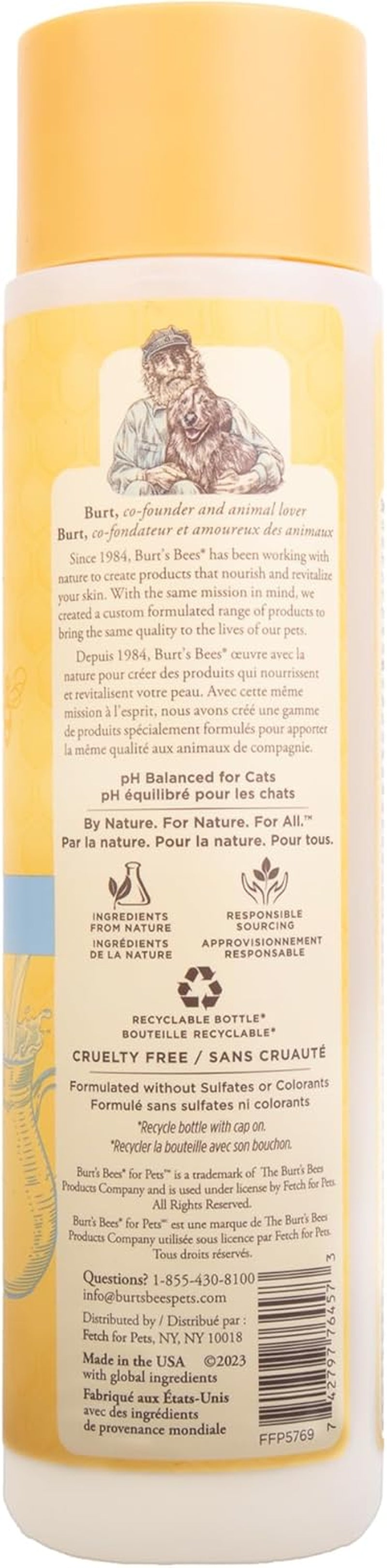 Tearless Kitten Shampoo with Buttermilk, 99.3% Natural Origin Formulas, Pet Shampoo for Cats, Gentle Cat Shampoo, Cat Shampoo for Itchy Skin, 10 Oz