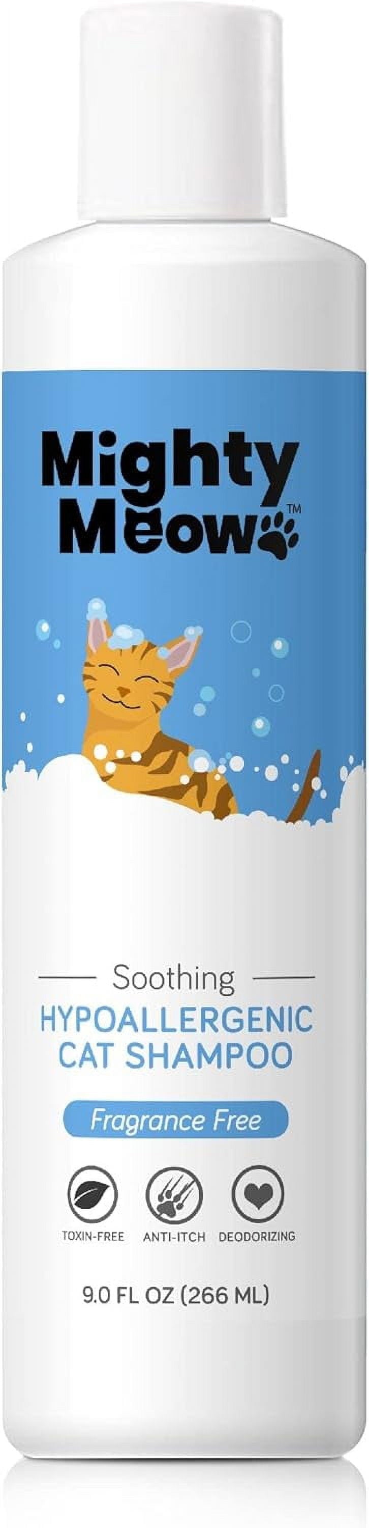 Hypoallergenic Cat Shampoo, Anti-Itch & Soothing Shampoo for Cats and Kittens, Natural & Fragrance-Free (9Oz)