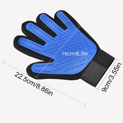 Pet Hair Remover Glove,1 Pair Grooming Gloves Brush for Dog & Cat with Long & Short Fur,Blue