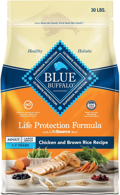 Life Protection Formula Large Breed Adult Dry Dog Food, Promotes Joint Health and Lean Muscles, Made with Natural Ingredients, Chicken & Brown Rice Recipe, 30-Lb Bag